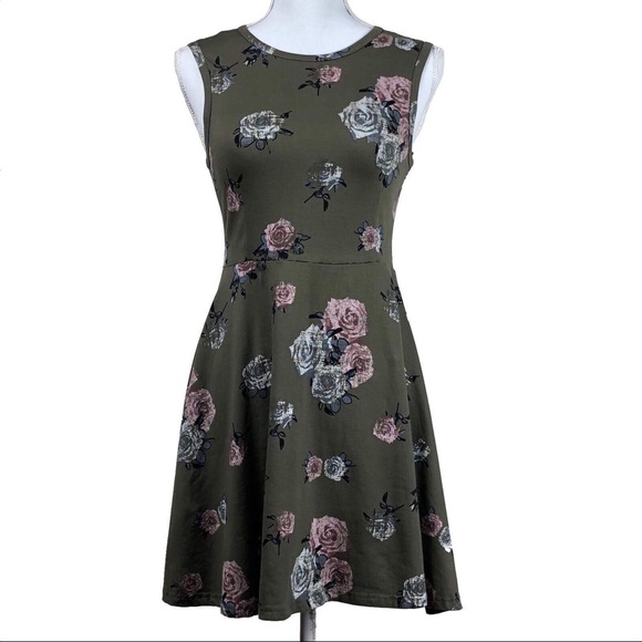 Vans Dresses & Skirts - VANS | Olive Floral Stewart Skater Dress